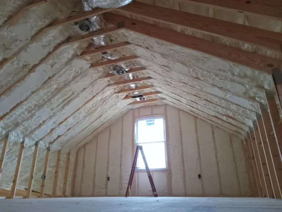 Spray foam roofing application for Crawl Space Insulation project in Kill Devil Hills